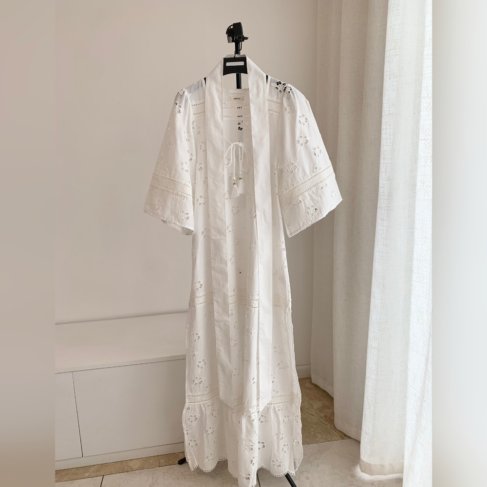 Spell Love Note Broderie Gown Dress Star White - Picture 10 of 16